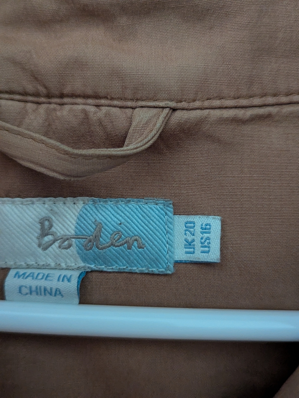 Boden Heavy Camel Trench Coat Removable Hood Pink Fleece Lined - US 16/18 UK20 - Picture 5 of 9